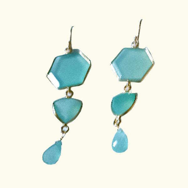 Aqua-Chalcedony-Earring